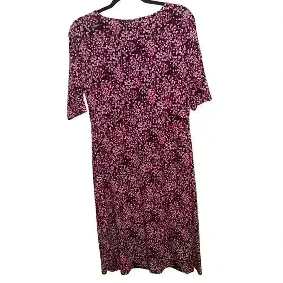 Dana Buchman Dress Women’s Medium Midi Short Sleeve Shift Stretch Twist - Picture 3 of 5